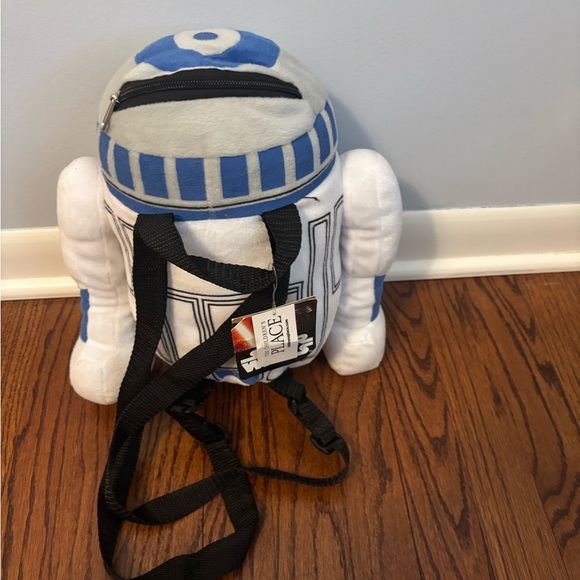 Star Wars R2-D2 Plush Backpack - White & Blue - Picture 2 of 3